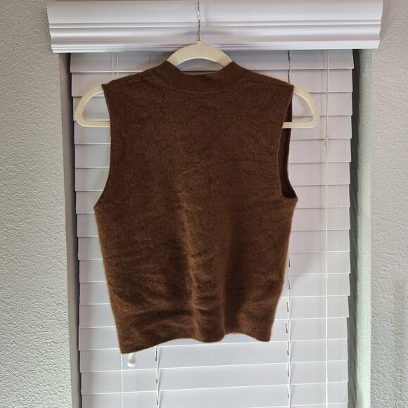Sandro Paris Size 2 Women's Brown Sweater Vest Buttonup - Picture 9 of 16
